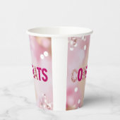 Roze Confetti "Congrats" 8oz kopjes Papieren Bekers (Links)