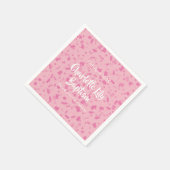 Roze Confetti Doop Feestje Servet (Hoek)