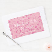 Roze Confetti Doopfeest Favor Rechthoekige Sticker (Envelop)