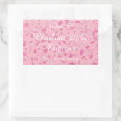 Roze Confetti Doopfeest Favor Rechthoekige Sticker (Tas)