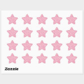 Roze confetti doopfeest uitnodiging cadeautje ster sticker (Vel)