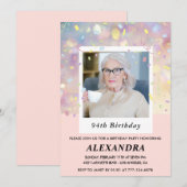 Roze Confetti foto 94ste verjaardag Kaart (Voorkant / Achterkant)