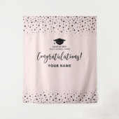 Roze Confetti Gefeliciteerd Afstuderen Bosbouw Wandkleed (Voorkant)
