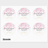 Roze Confetti gepersonaliseerde bruiloft partij gu Ronde Sticker (Vel)
