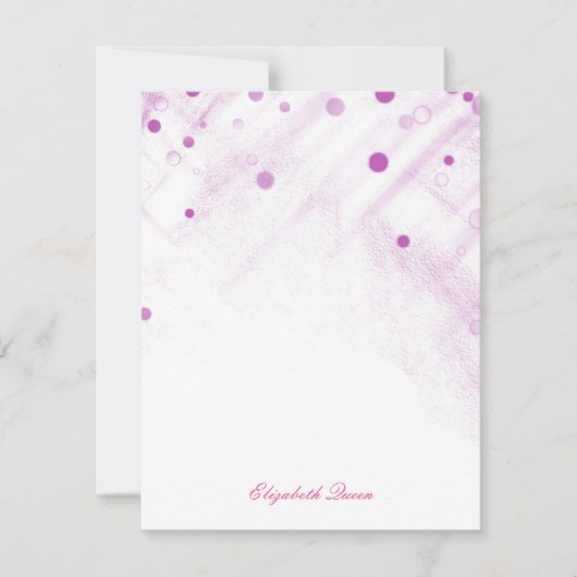 Roze Confetti Glitter Stippen Uitnodiging Briefpap (Voorkant)