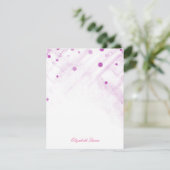 Roze Confetti Glitter Stippen Uitnodiging Briefpap (Staand voorkant)