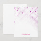 Roze Confetti Glitter Stippen Uitnodiging Briefpap (Voorkant / Achterkant)