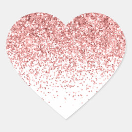 Roze Confetti Glitzy Glam Sparkle Glitter Hart Sticker