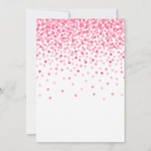 Roze Confetti Gold Heart ONE Girl Eerste Verjaarda Kaart (Achterkant)