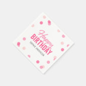 Roze Confetti Happy Birthday Servet (Hoek)