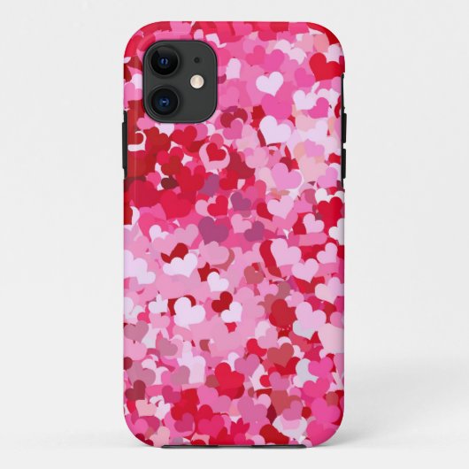 Roze confetti harten Case-Mate iPhone case (Achterkant)