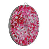 Roze confetti harten dartbord (Voorkant Links)
