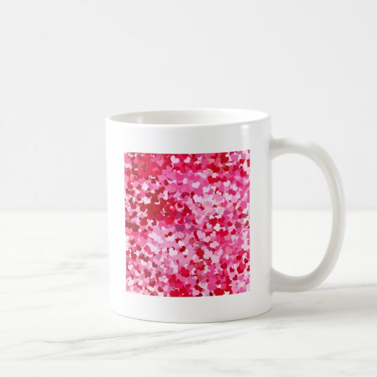Roze confetti harten koffiemok (Rechts)