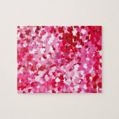 Roze confetti harten legpuzzel (Horizontaal)
