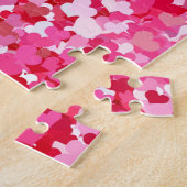 Roze confetti harten legpuzzel (Zijkant)