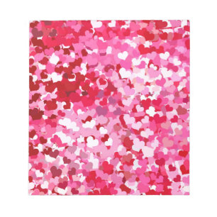 Roze confetti harten notitieblok