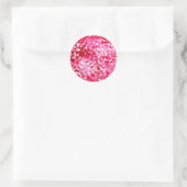 Roze confetti harten ronde sticker (Tas)