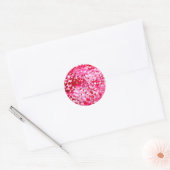 Roze confetti harten ronde sticker (Envelop)