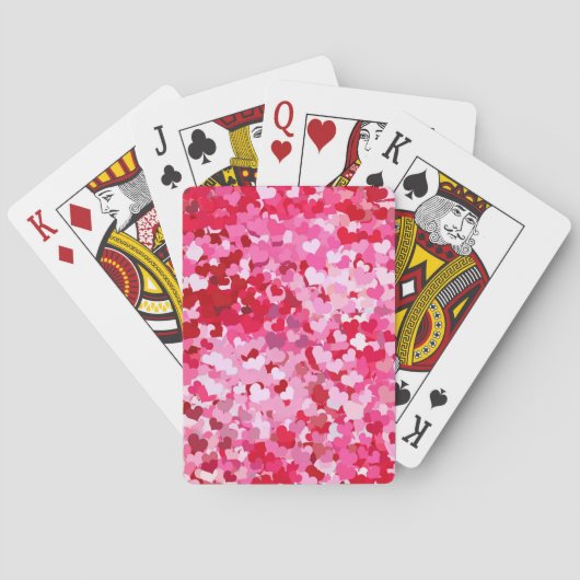 Roze confetti harten speelkaarten (Achterkant)