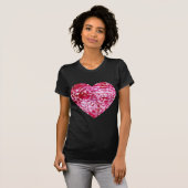 Roze confetti harten t-shirt (Voorkant volledig)
