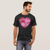 Roze confetti harten t-shirt (Voorkant volledig)