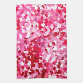 Roze confetti harten theedoek (Verticaal)