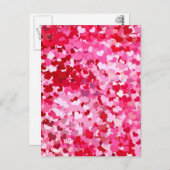Roze Confetti Hearts Briefkaart (Voorkant / Achterkant)