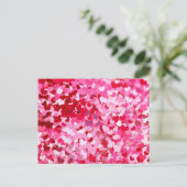Roze Confetti Hearts Briefkaart (Staand voorkant)