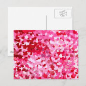 Roze Confetti Hearts Briefkaart (Voorkant / Achterkant)