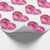 Roze Confetti Hearts Cadeaupapier (Hoek)