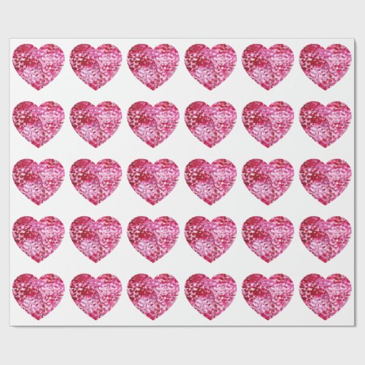 Roze Confetti Hearts Cadeaupapier (Vlak)