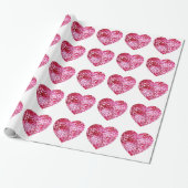 Roze Confetti Hearts Cadeaupapier (Uitgerold)
