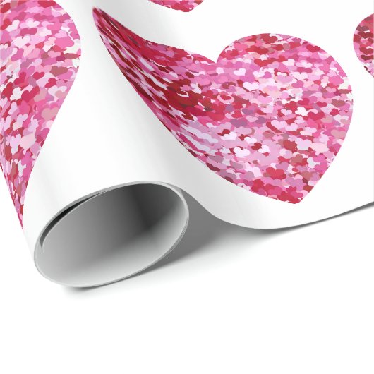 Roze Confetti Hearts Cadeaupapier (Rol Hoek)