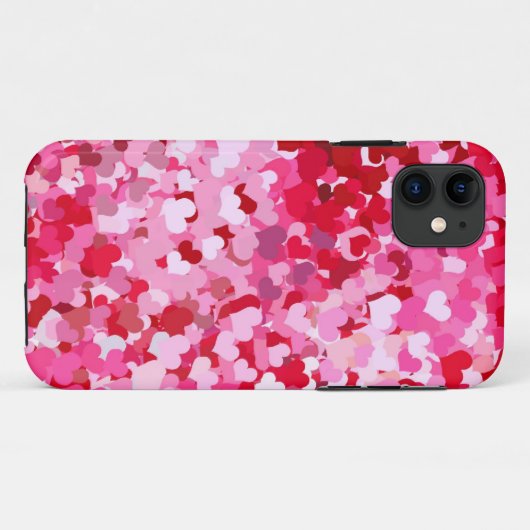 Roze Confetti Hearts Case-Mate iPhone Case (Achterkant (horizontaal))