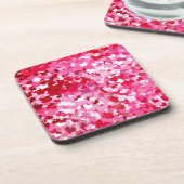 Roze Confetti Hearts Drankjes Onderzetter (Linkerzijde)