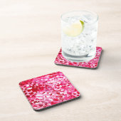 Roze Confetti Hearts Drankjes Onderzetter (Rechterzijde)