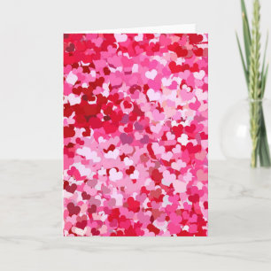 Roze Confetti Hearts Feestdagen Kaart