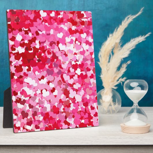 Roze Confetti Hearts Fotoplaat (Zijkant)