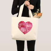 Roze Confetti Hearts Grote Tote Bag (Voorkant (product))