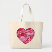 Roze Confetti Hearts Grote Tote Bag (Voorkant)