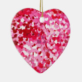 Roze Confetti Hearts Keramisch Ornament (Rechts)