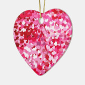 Roze Confetti Hearts Keramisch Ornament (Links)