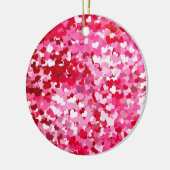 Roze Confetti Hearts Keramisch Ornament (Links)