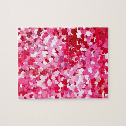 Roze Confetti Hearts Legpuzzel (Horizontaal)