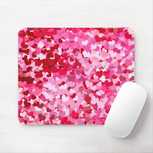 Roze Confetti Hearts Muismat (Met muis)