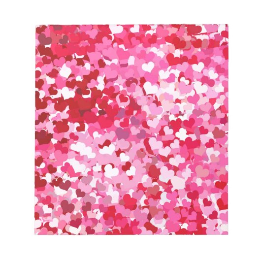 Roze Confetti Hearts Notitieblok (Voorkant)