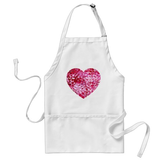 Roze Confetti Hearts Standaard Schort (Voorkant)