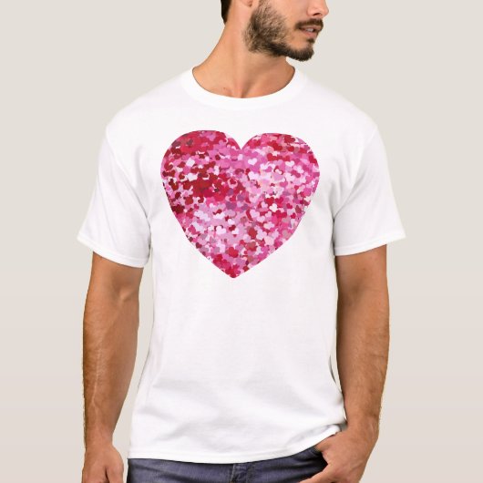 Roze Confetti Hearts T-shirt (Voorkant)