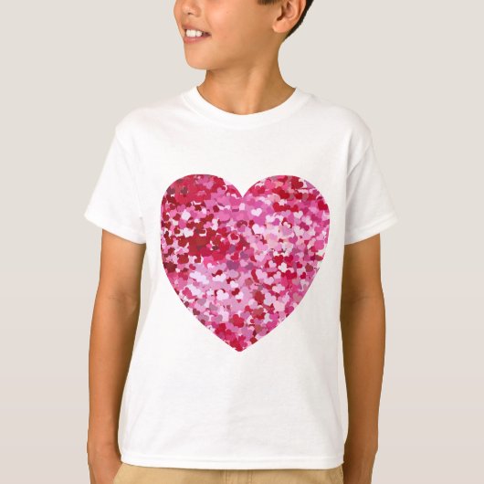 Roze Confetti Hearts T-shirt (Voorkant)