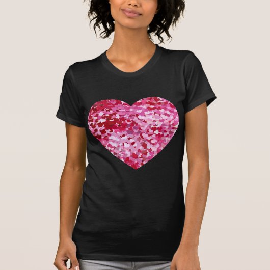 Roze Confetti Hearts T-shirt (Voorkant)
